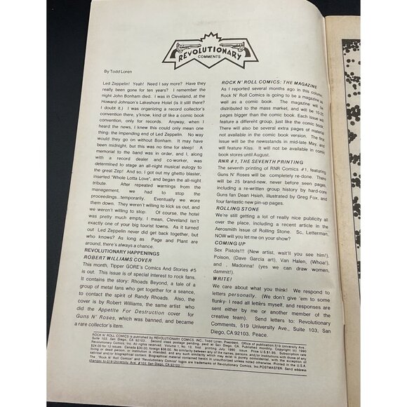 Vintage Led Zeppelin Rock N Roll Comic Issue #13 July 1990 Revolutionary Comics - Picture 4 of 6